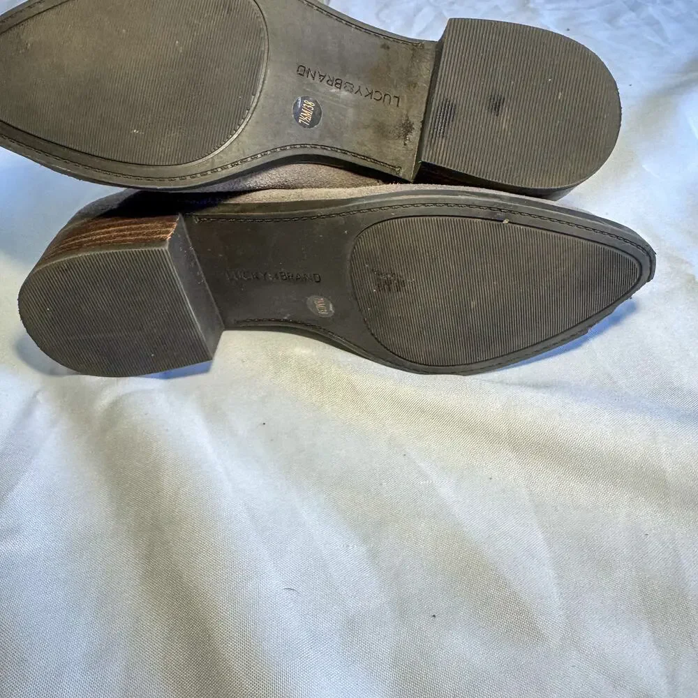 👢 Vintage Y2K Lucky Brand Suede Mid-Calf Slouchy Western Boots - Picture 6 of 9